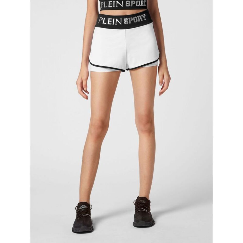 Plein Sport Women High-Waisted Sports Shorts Plein Sport With Logo Elastic Band